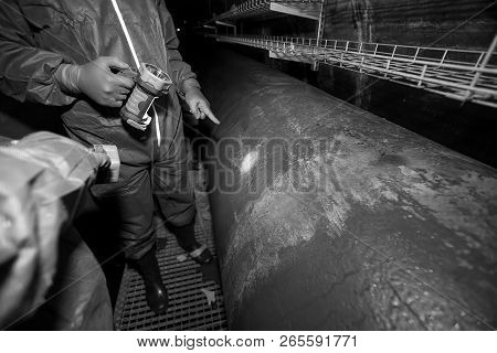 Underground Communications Of The City. Water Supply With Drinking Water. Large Trunk Pipeline. In T