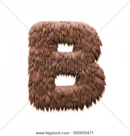 Monster letter B. Capital 3d halloween font isolated on white background. Perfect alphabet for projects related to Horror, yeti, sasquatch...