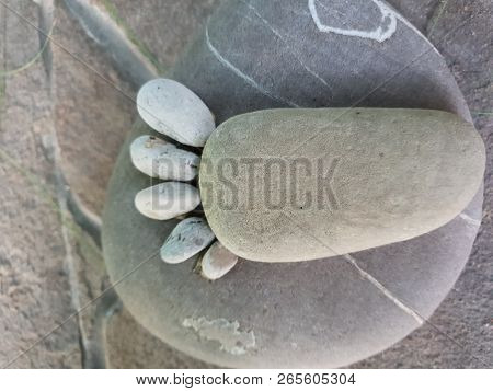 Foot Steps Made Of Natural Gray Stones