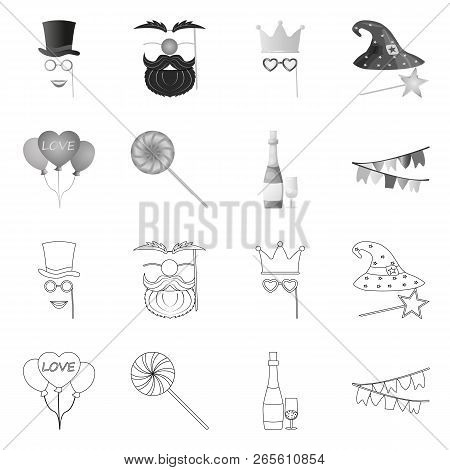 Vector Illustration Of Party And Birthday Logo. Collection Of Party And Celebration Vector Icon For 