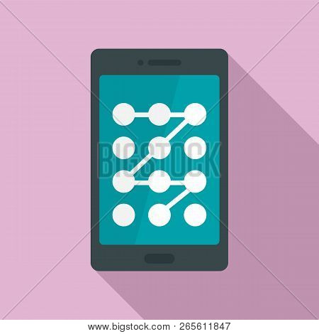 Screen Sign Lock Icon. Flat Illustration Of Screen Sign Lock Vector Icon For Web Design