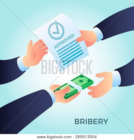 Bribery Concept Background. Isometric Illustration Of Bribery Vector Concept Background For Web Desi