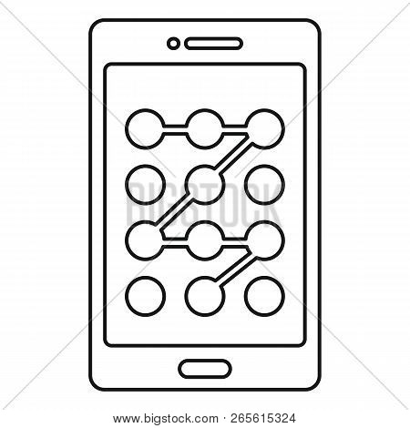 Screen Sign Lock Icon. Outline Illustration Of Screen Sign Lock Vector Icon For Web Design Isolated 
