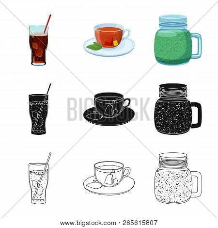 Vector Illustration Of Drink And Bar Sign. Set Of Drink And Party Stock Vector Illustration.