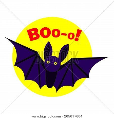 Bat Boo Logo. Cartoon Of Bat Boo Vector Logo For Web Design Isolated On White Background