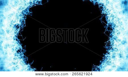 Global Network Connections With Points And Lines. Abstract Circular Background. Futuristic Circle. 4