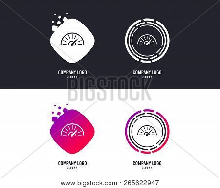 Logotype Concept. Tachometer Sign Icon. Revolution-counter Symbol. Car Speedometer Performance. Logo