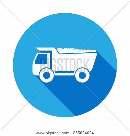 Sand Machine Icon With Long Shadow. Elements Of Constraction Icon With Long Shadow. Signs And Symbol
