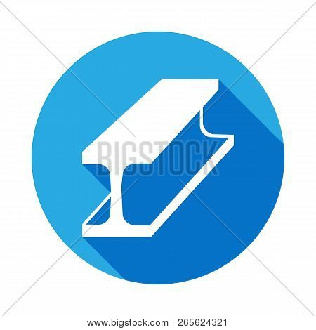Metal Beam Icon With Long Shadow. Elements Of Constraction Icon With Long Shadow. Signs And Symbols 