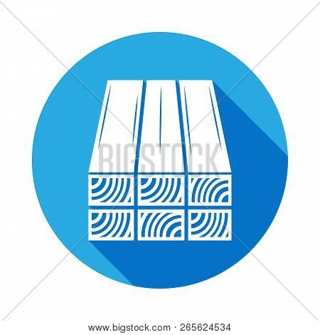 Logs Icon With Long Shadow. Elements Of Constraction Icon With Long Shadow. Signs And Symbols Collec