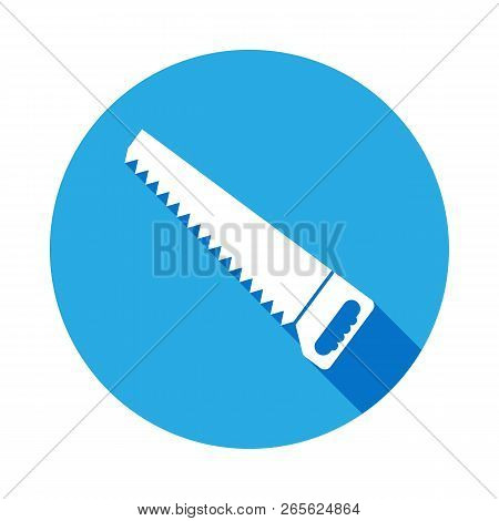 Saw Icon With Long Shadow. Elements Of Constraction Icon With Long Shadow. Signs And Symbols Collect
