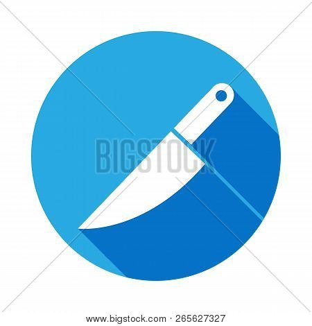 Knife Vector Icon With Long Shadow. Element Of Kind Or Way Of Suicide Death Illustration. Signs And 