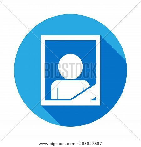 Memory Death Portrait Icon With Long Shadow. Element Of Kind Or Way Of Suicide Death Illustration. S