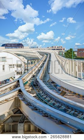 Tracks For The People Mover Between The Port And Piazza Roma In Venice, Italy