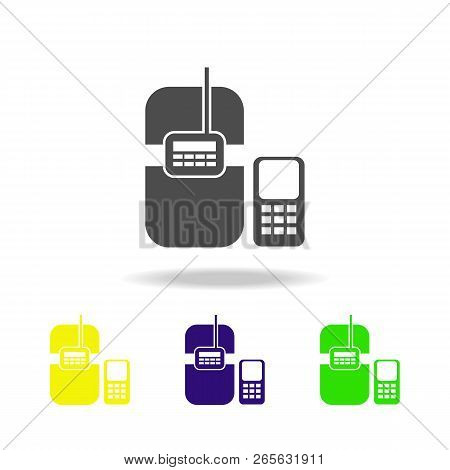 Bomb With Remote Control Multicolored Icon. Element Of Terrorism Elements Illustration. Signs And Sy