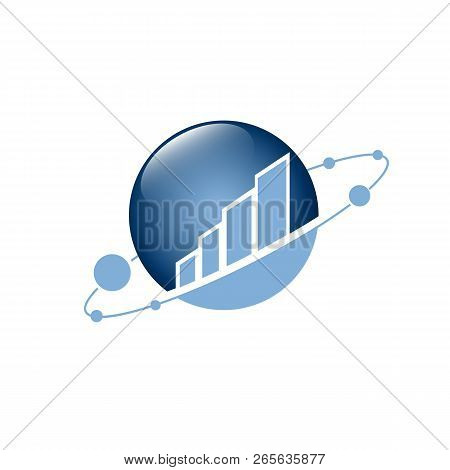 Vector Logo Concept For Accounting Or Real Estate Company. Logo Design With Commercial Building And 