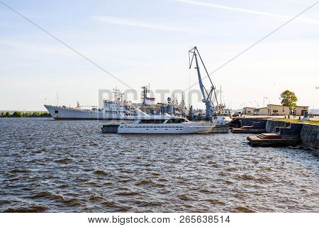 The Military Port, The Tugs And The Ships In The Harbor Of Kronstadt