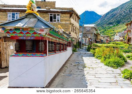 Prayer Wheels In Manang Village, Annapurna Conservation Area, Nepal