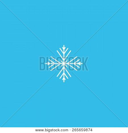 Vector Illustration. Snowflake Icon. White Snowflake Isolated On Blue Background.