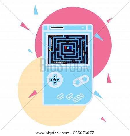 Illustrations Playing Games On Portable Devices, Vector Illustrations