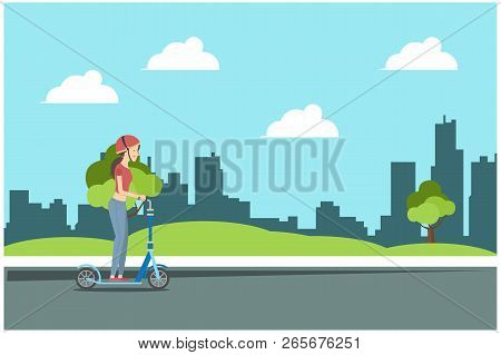 Illustration Of Activities In The Park During The Day, Vector Illustration