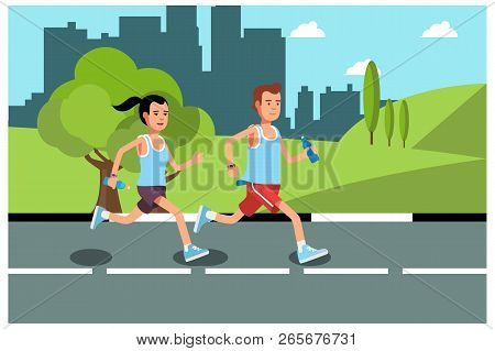 Illustration Of Activities In The Park During The Day, Vector Illustration