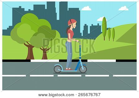Illustration Of Activities In The Park During The Day, Vector Illustration