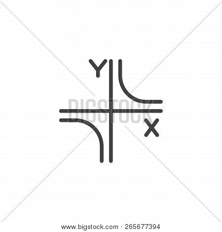 Coordinate Axis Outline Icon. Linear Style Sign For Mobile Concept And Web Design. Math Simple Line 