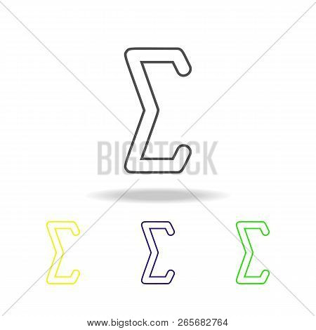 Sigma Sign Multicolored Icons. Thin Line Icon For Website Design And App Development. Premium Colore