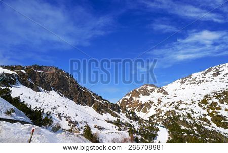 Ordino Arcalis ski resort sector in Andorra at Pyrenees
