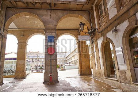 La Coruna Maria Pita Square arcade of Galicia Spain