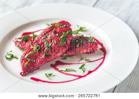 Scaloppini - Chicken With Beetroot Sauce