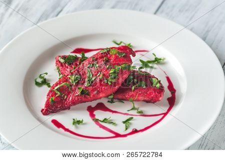 Scaloppini - Chicken With Beetroot Sauce