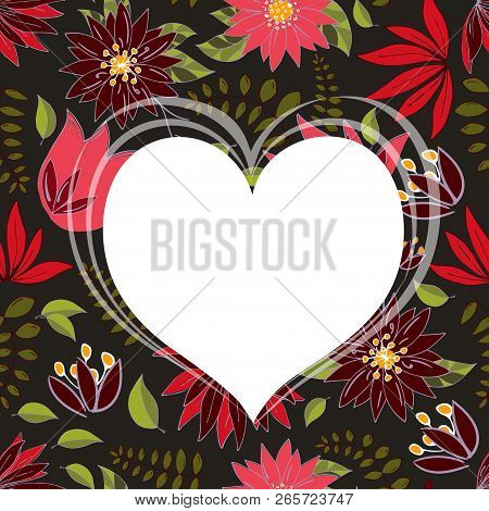Seamless Pattern With Floral Romantic Elements.