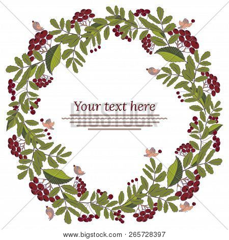 Floral Garland. Floral Wreath With Space For Text