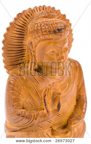 Netsuke af Buddha. Isoleret på hvid baggrund.