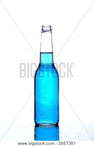 Bottle Blue On White