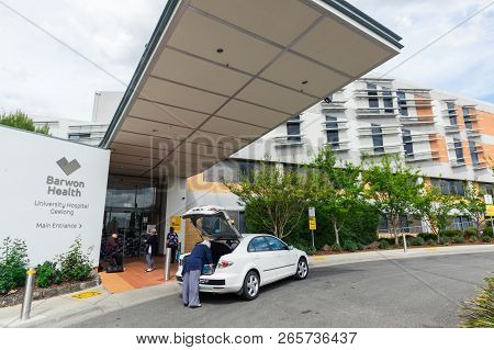 Geelong, Australia - October 14, 2018: The University Hospital Geelong Is Part Of Barwon Health. It 