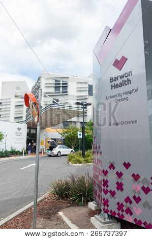 Geelong, Australia - October 14, 2018: The University Hospital Geelong Is Part Of Barwon Health. It 