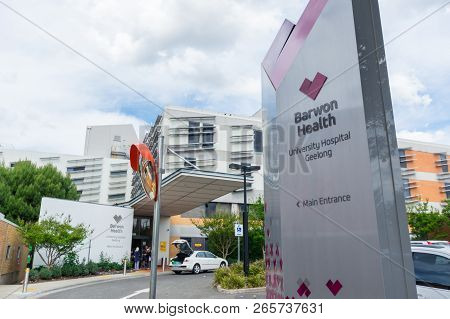 Geelong, Australia - October 14, 2018: The University Hospital Geelong Is Part Of Barwon Health. It 