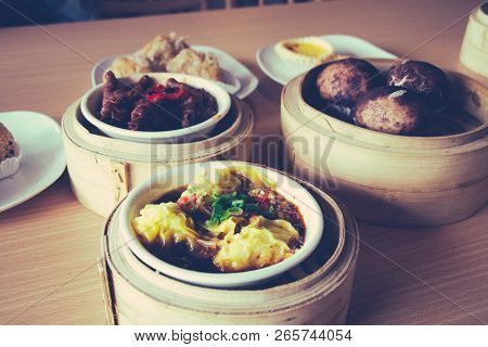 Various Traditional Chinese Dim Sum Dian Xin In Chinese Restaurant