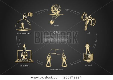 Cmr, Sale, Data Base, Communication, Marketing, Customer Loyality Vector Set