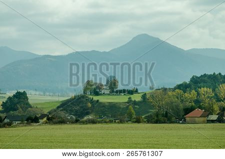Ladnscape From Slovakia - Green Meadows And Fields And Mountains