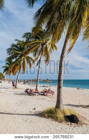 Playa Ancon, Cuba - Feb 9, 2016: View Of Playa Ancon Beach Near Trinidad, Cuba