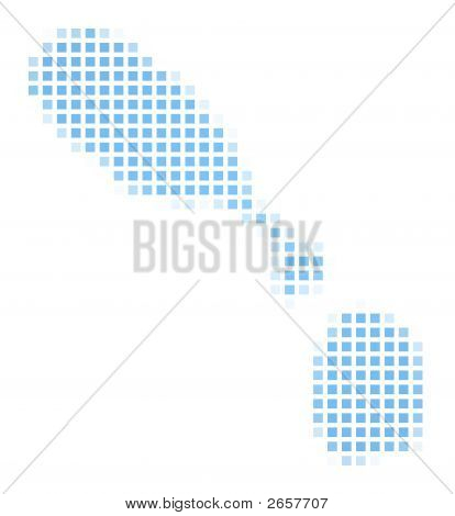 Saint Kitts et Nevis carte carré mosaïque