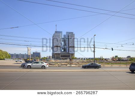 Kaliningrad, Russia - May 04.2018: House Of The Soviets, The Famous Unfinished Building In The City 