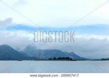 Landscape Lake Mountain And Sky In Morning