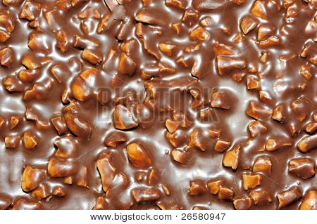 Textura čokolády s ořechy