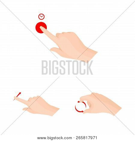 Vector Illustration Of Touchscreen And Hand Logo. Set Of Touchscreen And Touch Stock Symbol For Web.