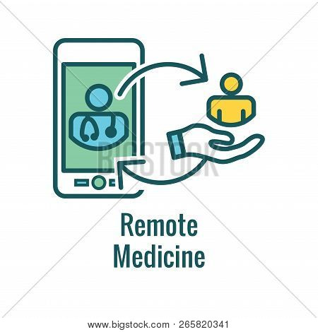 Telemedicine Abstract Idea - Icons Illustrating Remote Health And Software